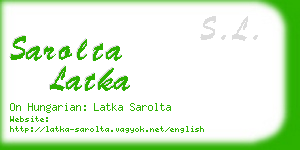 sarolta latka business card